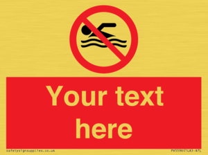 Custom No swimming prohibition Sign